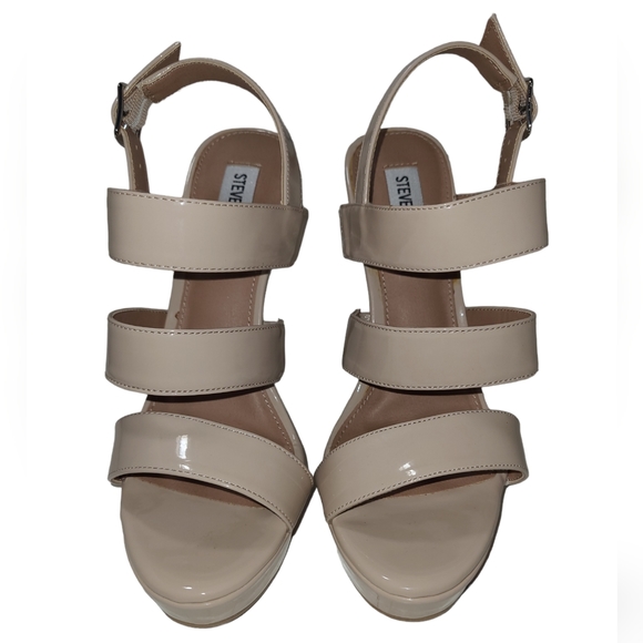 Steve Madden Strappy Nude Heels Size 7 - Picture 2 of 5